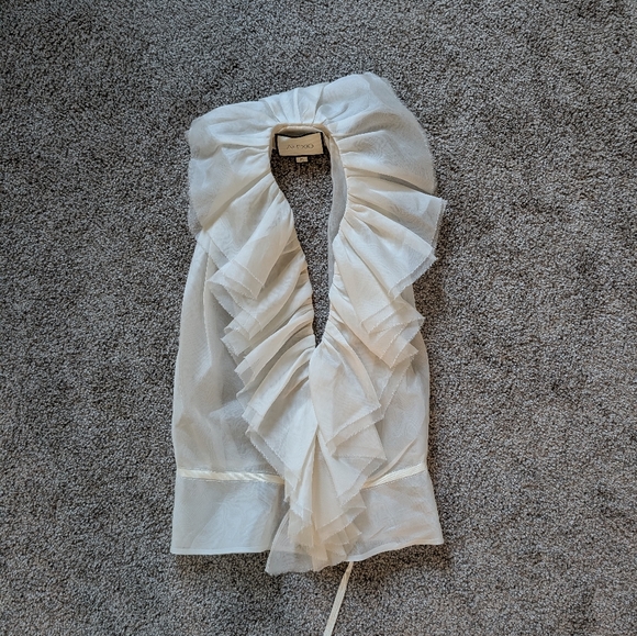Alexis Cream Organza Halter Top - Picture 1 of 6
